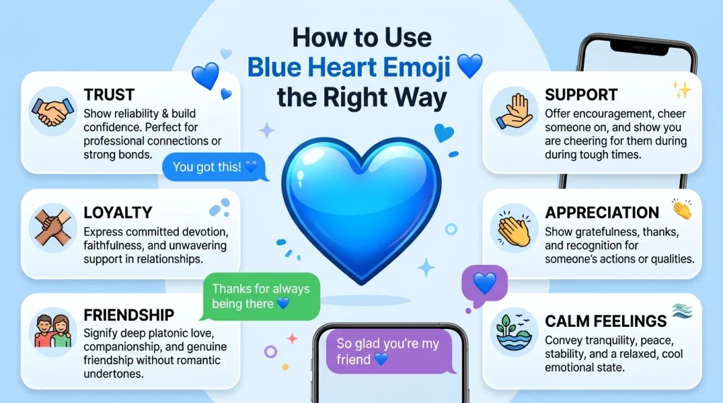 How to use blue heart emoji the right way