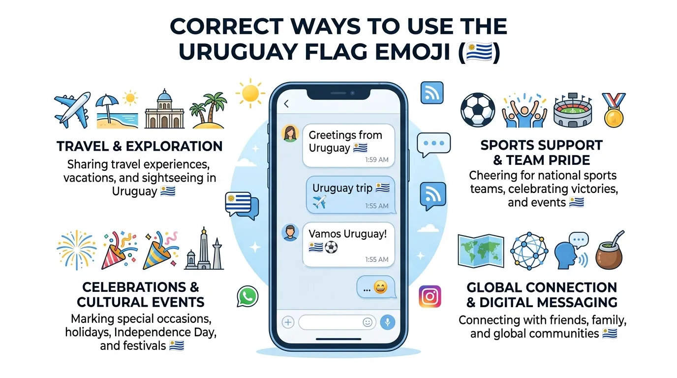 How to use uruguay flag emoji the right way