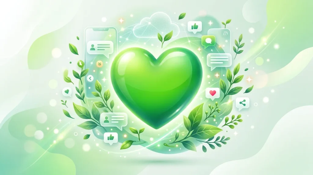 Trending green heart emoji in 2026