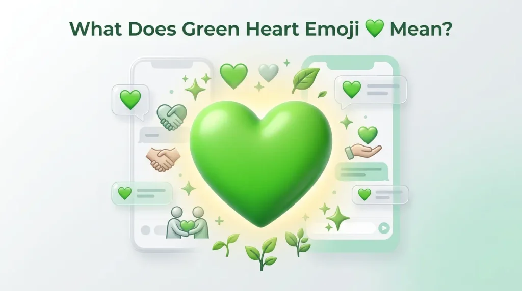 What do green heart emoji mean?